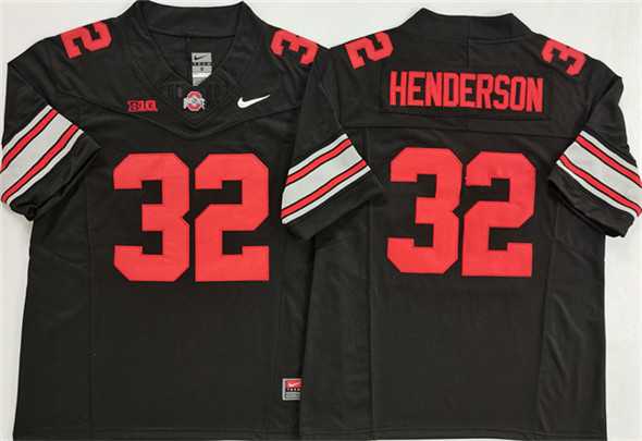 Men%27s Ohio State Buckeyes #32 TreVeyon Henderson Black 2025 F.U.S.E. Limited Stitched Jersey